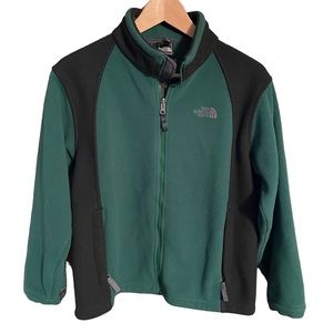 The North Face Fleece Full Zip Jacket Boys Size Large Green Black